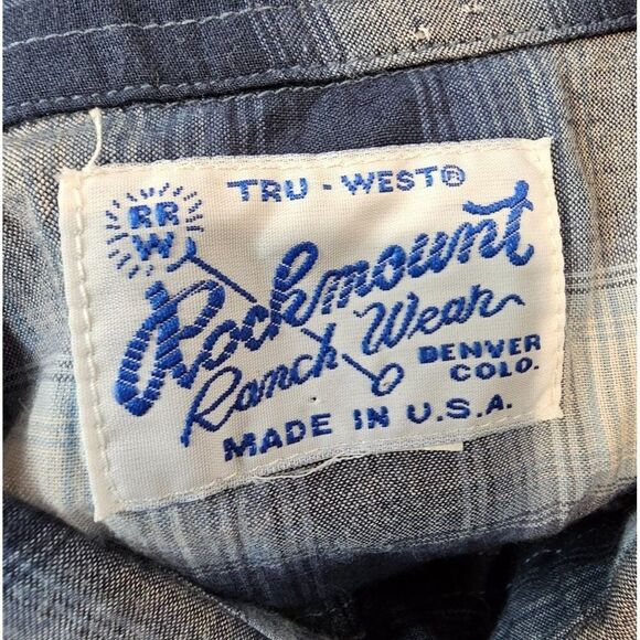 Rockmount Ranchwear Mens XL Plaid Square Pearl Snap Western Shirt - Picture 12 of 12